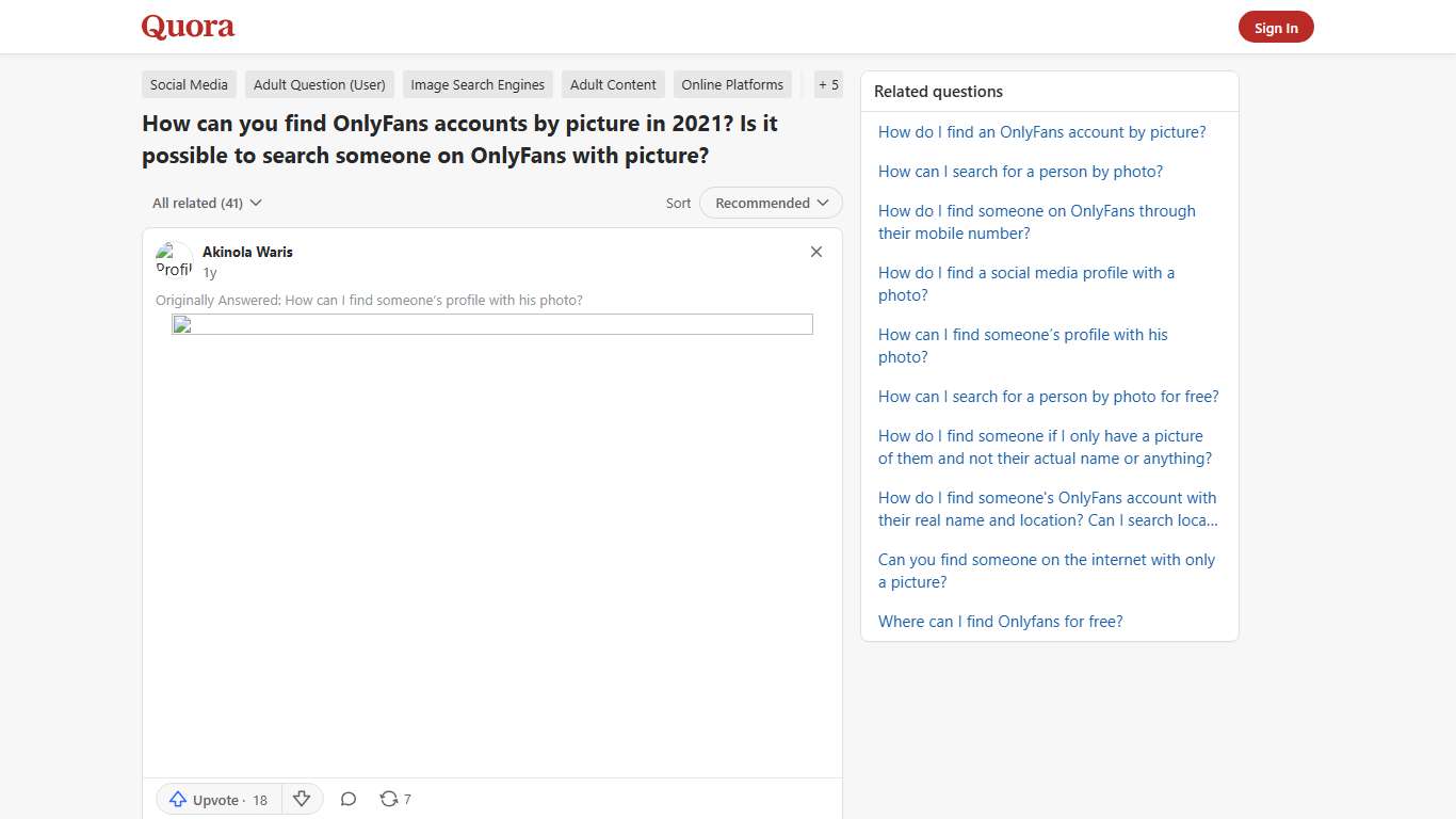 How to find OnlyFans accounts by picture in 2021? Is it possible to search someone on OnlyFans with picture - Quora